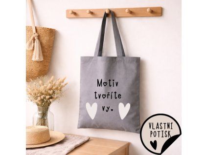 vlastní potisk na tašku šedá
