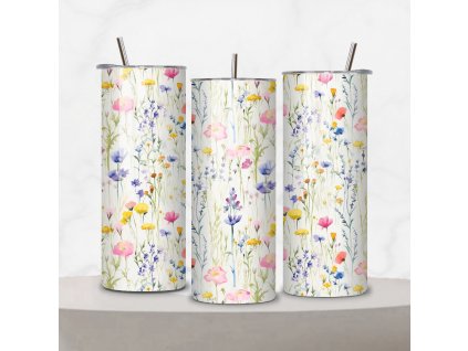 tumbler termolahev s brčkem luční kvítí