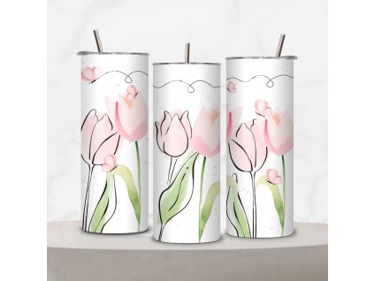 termoska s tulipány