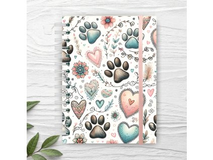 sešit s tlapkami krouzkovy