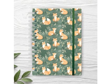 sešit krouzkovy s liškami