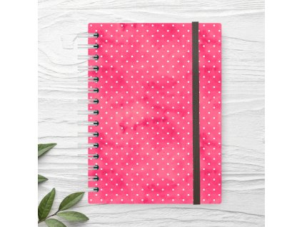 kroužkový sešit A5 linkovaný růžový