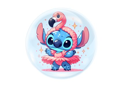 magnet na lednici stitch plameňák