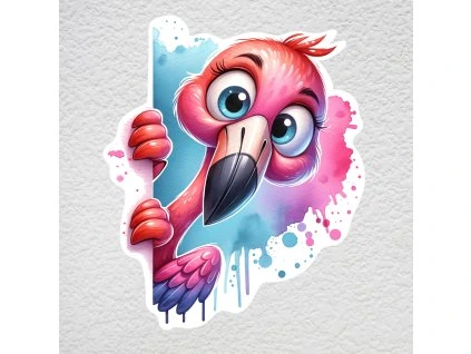 samolepka na zeď plameňák