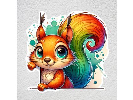 samolepka na zeď veverka