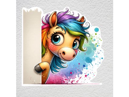 samolepka na zeď barevný unicorn
