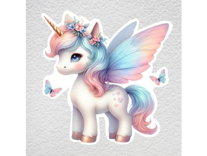 samolepka na zeď unicorn s křídly