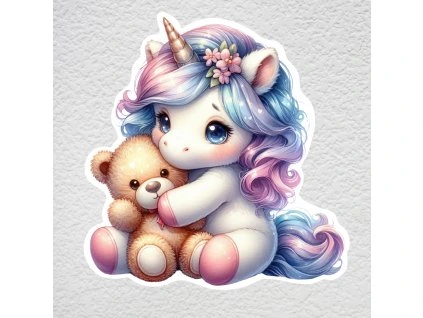 samolepka na zeď unicorn s méďou