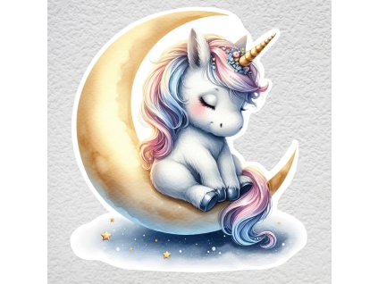samolepka na zeď unicorn měsíc.