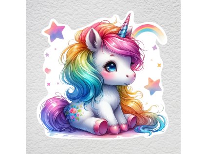 samolepka na zeď unicorn barevný