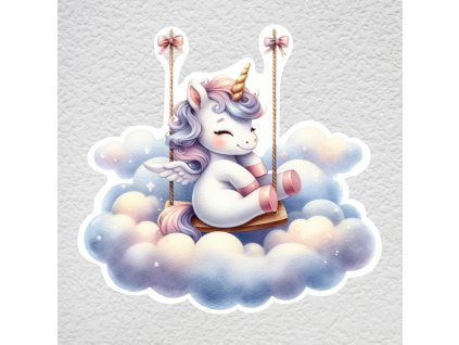 samolepka na zeď unicorn na houpačce