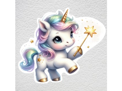 samolepka na zeď unicorn s hůlkou