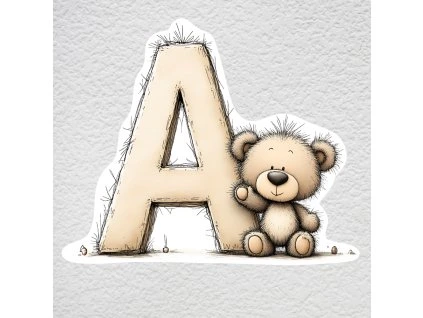 samolepka na zeď A písmeno méďa