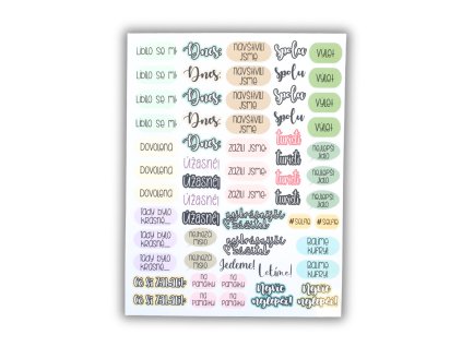 nápisy do cestovního deníku samolepky