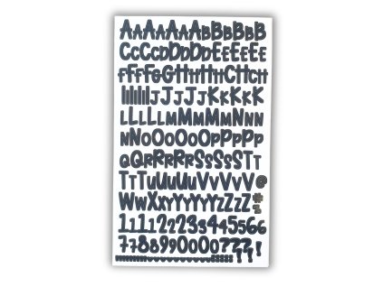 samolepky čísla a písmenka černá