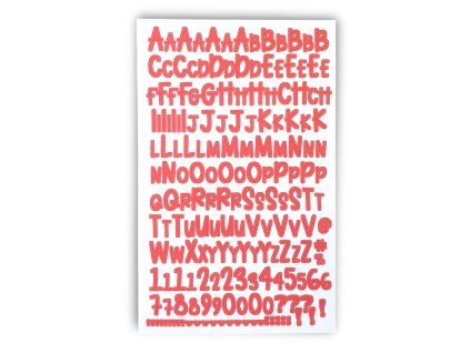 samolepky písmena a čísla červená