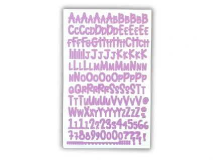 samolepky písmena a čísla fialová