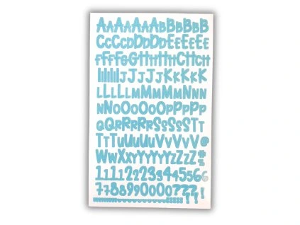 samolepky písmena a čísla modré