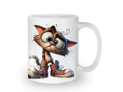 keramický hrnek s kocourem v botách