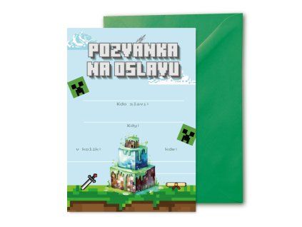 pozvánka oslavu pixel kostičky dětské