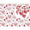 balicí papír se srdíčky a větvičkami valentýnský