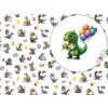 balicí papír s dinosauři a balonky