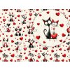 Valentýnský dárkový balicí papír kočičky