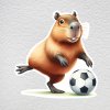 samolepka na zeď kapybara fotbalista