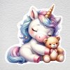 samolepka na zeď unicorn s medvídkem