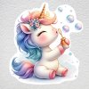 samolepka na zeď unicorn s bublinami