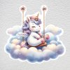 samolepka na zeď unicorn na houpačce