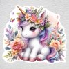 samolepka na zeď unicorn s kytičkama