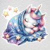 samolepka na zeď unicorn spí