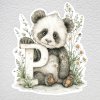 samolepka na zeď písmeno P panda