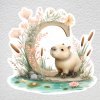 samolepka na zeď písmenko C capybara