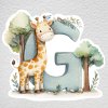 samolepka na zeď písmenko G žirafa