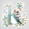 samolepka na zeď písmenko K koala