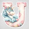 samolepka na zeď U písmeno unicorn