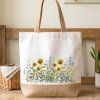 taška s jutou a slunečnicemi