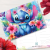 pohled stitch modrý tropic