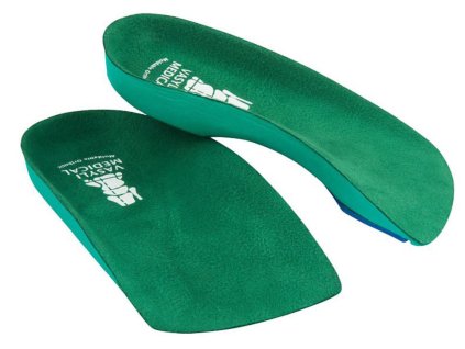 Ortopedické vložky VASYLI CUSTOM 3/4 dĺžka - Zelená