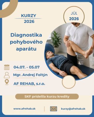 ❗️ Máme voľné miesta https://kurzy.afrehab.sk/index.php/kurzy/ostatne-kurzy/kurz-diagnostika-pohyboveho-aparatu-20260704
