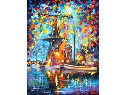 A MILL NEAR AMSTERDAM - MLÝN U AMSTERDAMU- reprodukce Leonida Afremova