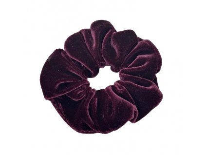 Gumička Scrunchie zamatová Classic tmavá bordová