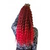 Ariel brčky T1B/RD bordová-červená ombré 55cm Crochet Braids kučery