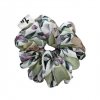 Gumička Scrunchie bavlnená Classic zeleno-ružovo-biela