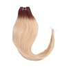 Rovné vlasy T4/27/613 tmavá hnedá-svetlá blond melír ombré 70cm na našívanie