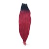 Rovné vlasy T1B/BG čierna-bordová ombré 70cm na našívanie