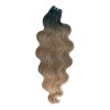 Vlnité česateľné T1B/108 čierna-tmavá blond-blond ombré 60cm Brazilian Wave
