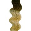 Vlnité česateľné T4/27/613 tmavá hnedá-blond-svetlá blond ombré 60cm Brazilian Wave